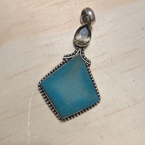 Smokey Quartz and Druzy Large Pendant - Picture 1 of 4